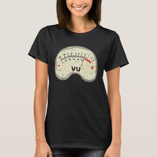 Audio Engineer Vu Meter for Audio Technician Sound T-shirt (Voorkant)