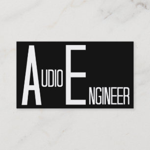 Audio Engineer Zwart Eenvoudig Visitekaartje