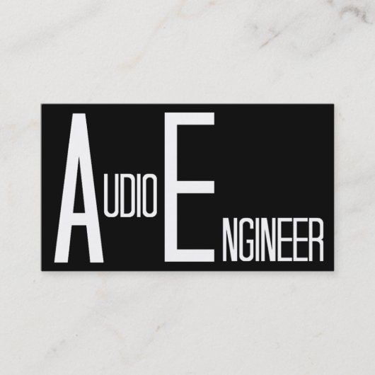Audio Engineer Zwart Eenvoudig Visitekaartje (Voorkant)