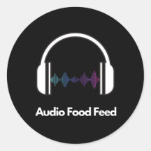 Audio Food Feed Ronde Stickers 