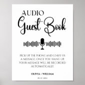 Audio Gastboek Elegant Trouwbord Poster (Voorkant)