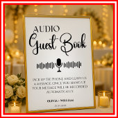 Audio Gastboek Elegant Trouwbord Poster
