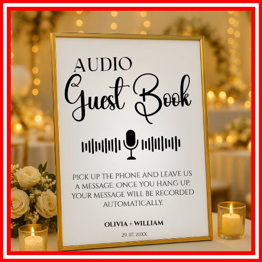 Audio Gastboek Elegant Trouwbord Poster