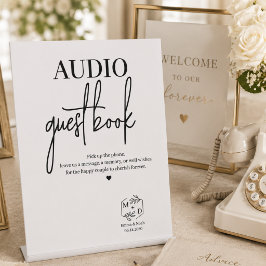 Audio Gastboek Trouwfeest Reclamebord Met Voetstuk
