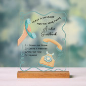 Audio gastenboek bericht doodle grillige teken acryl bord (Neutraal)