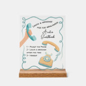 Audio gastenboek bericht doodle grillige teken acryl bord (Voorkant)