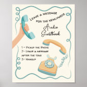 Audio gastenboek bericht doodle grillige teken poster (Voorkant)