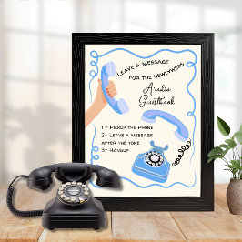 Audio gastenboek bericht doodle grillige teken poster