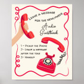 Audio gastenboek bericht doodle grillige teken poster (Voorkant)