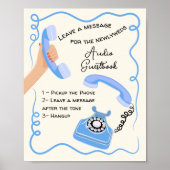 Audio gastenboek bericht doodle grillige teken poster (Voorkant)