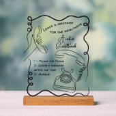 Audio gastenboek bericht voor bruiloft teken acryl bord (Neutraal)