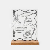 Audio gastenboek bericht voor bruiloft teken acryl bord (Voorkant)