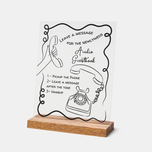Audio gastenboek bericht voor bruiloft teken acryl bord (Hoek)