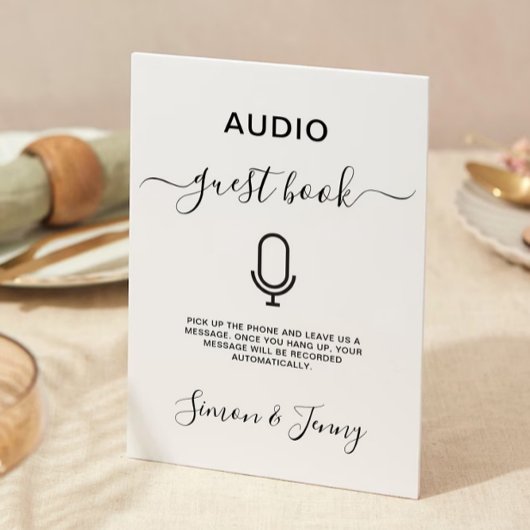 Audio gastenboek bruiloft teken Sjabloon, Kaart