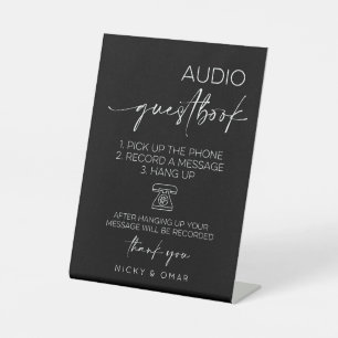 Audio Gastenboek Huwelijksreceptie Reclamebord Met Voetstuk