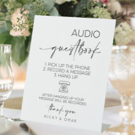 Audio Gastenboek Huwelijksreceptie Reclamebord Met Voetstuk