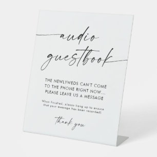 Audio Gastenboek teken Moderne minimalistische b Reclamebord Met Voetstuk