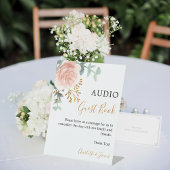 Audio Gastenboek teken roos gouden groen bruiloft Reclamebord Met Voetstuk