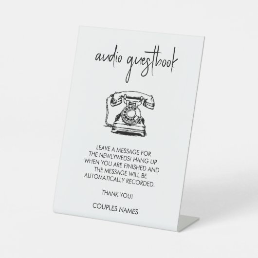 Audio Gastenboek Trouwbord Reclamebord Met Voetstuk (Voorkant)