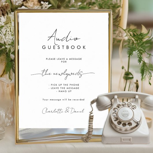 Audio Guestbook | Phone Message Guest Book Sign Poster