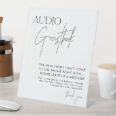 Audio Guestbook Sign, Moderne minimalistische brui Reclamebord Met Voetstuk (Insitu)