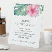 Audio Guestbook tekenen tropische bruiloften Reclamebord Met Voetstuk (Insitu)