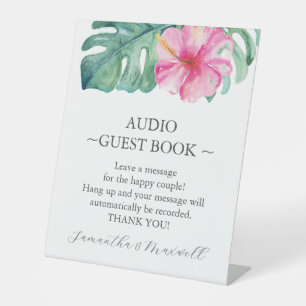 Audio Guestbook tekenen tropische bruiloften Reclamebord Met Voetstuk