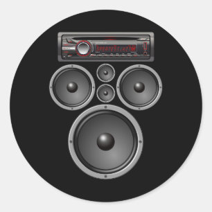 AUDIO-HALLOWEEN-KOSTUOM VAN AUTO STEREO SPREKERS RONDE STICKER