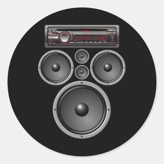 AUDIO-HALLOWEEN-KOSTUOM VAN AUTO STEREO SPREKERS RONDE STICKER (Voorkant)