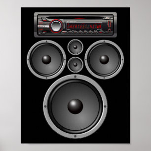 Audio Halloween-kostuum voor luidsprekers voor aut Poster