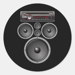 Audio Halloween-kostuum voor luidsprekers voor aut Ronde Sticker