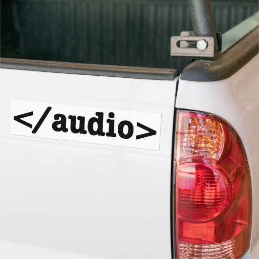 Audio HTML5 Code beëindigen Bumpersticker (Op Truck)