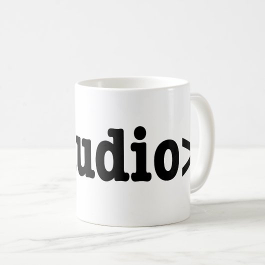 Audio HTML5 Code beëindigen Koffiemok (Voorkant rechts)