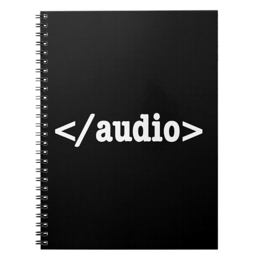 Audio HTML5 Code beëindigen Notitieboek (Voorkant)