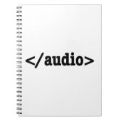 Audio HTML5 Code beëindigen Notitieboek (Voorkant)