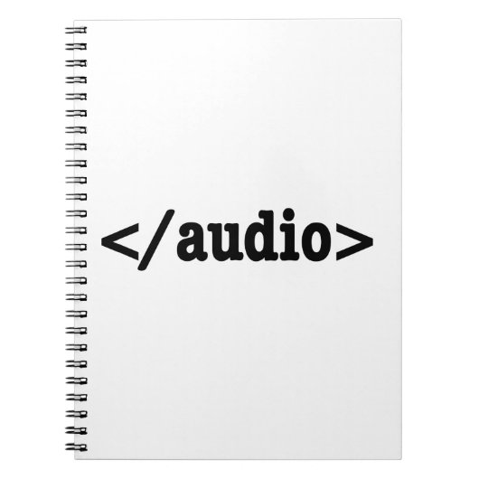 Audio HTML5 Code beëindigen Notitieboek (Voorkant)