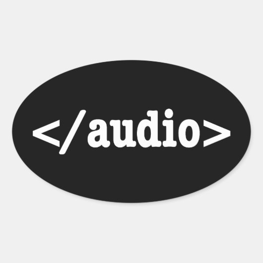 Audio HTML5 Code beëindigen Ovale Sticker (Voorkant)