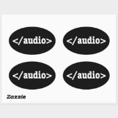 Audio HTML5 Code beëindigen Ovale Sticker (Vel)