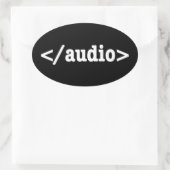 Audio HTML5 Code beëindigen Ovale Sticker (Tas)