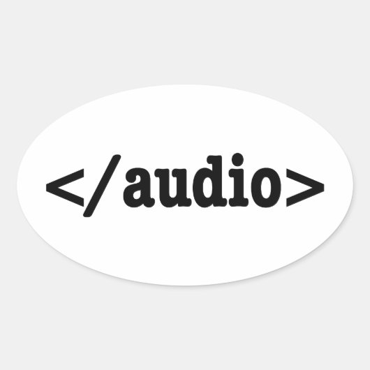 Audio HTML5 Code beëindigen Ovale Sticker (Voorkant)