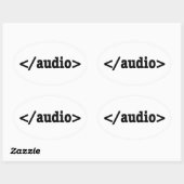 Audio HTML5 Code beëindigen Ovale Sticker (Vel)