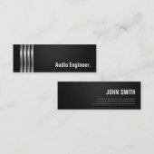 Audio-ingenieur - Zwarte zilverstrips Mini Visitekaartje (Voorkant / Achterkant)