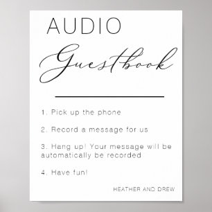 Audio Leuk Uniek gastenboek teken Laat een bericht Poster