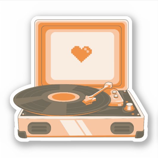  Audio LP Vinyl Record Player MAGNET Sticker (Voorkant)