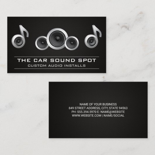 Audio-luidsprekersubwoofer | autogeluid visitekaartje (Voorkant / Achterkant)