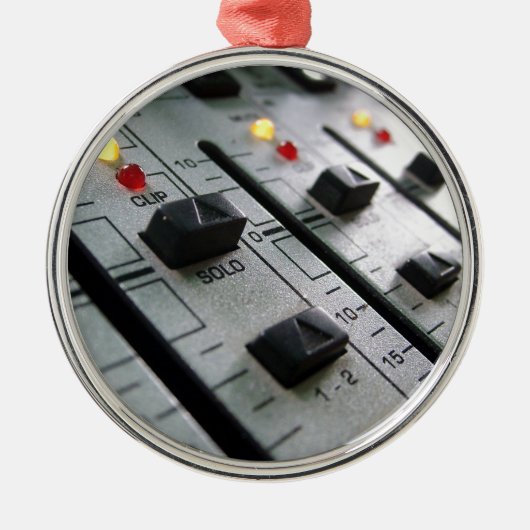 Audio Mixer Metalen Ornament (Voorkant)