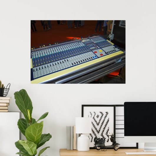 audio mixing console - sound board poster (Thuiskantoor)