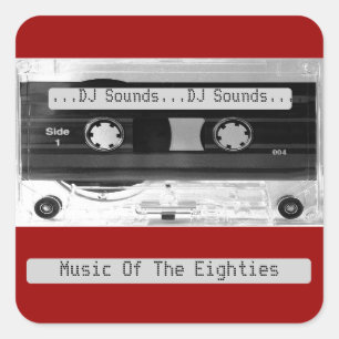 Audio Music Cassettebandje — Specificaties voor st Vierkante Sticker