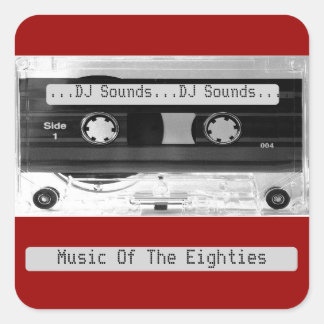 Audio Music Cassettebandje — Specificaties voor st Vierkante Sticker