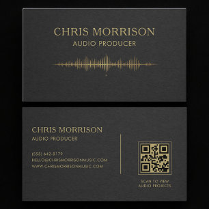 Audio Producent Black Gold QR Code Visitekaartje